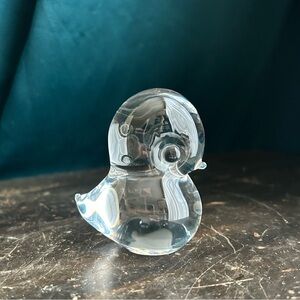 Vintage FM Konstglas Ronneby Swedish Clear
Glass Bird Paperweight